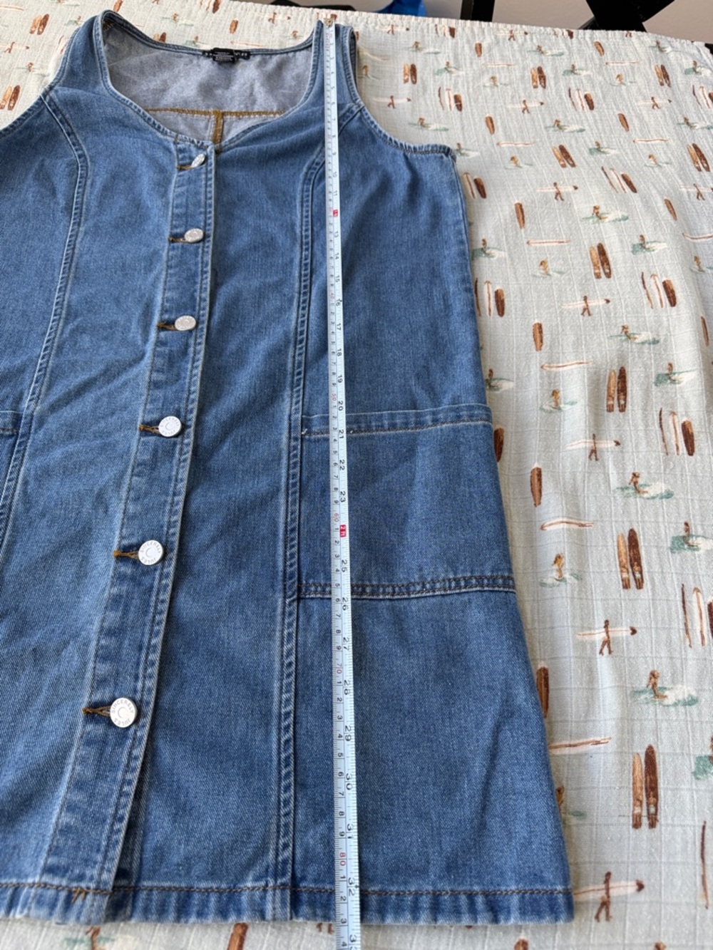 Sincerely Jules Light Blue Denim Dress with Black Label - Picture 8 of 9